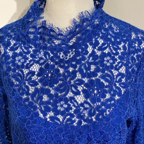 J crew Royal Blue Lace Top - Picture 2 of 6
